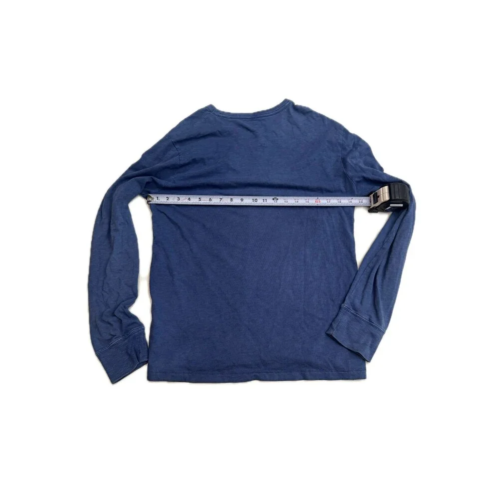 J Crew Mens Long Sleeve Shirt Medium Navy Blue Cotton Casual